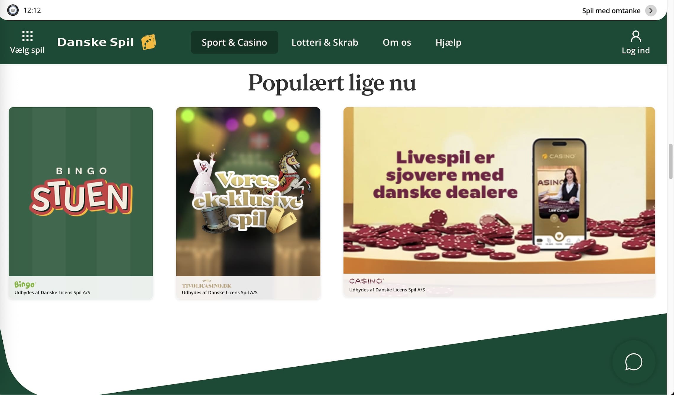 Danske Spil. Populært lige nu
