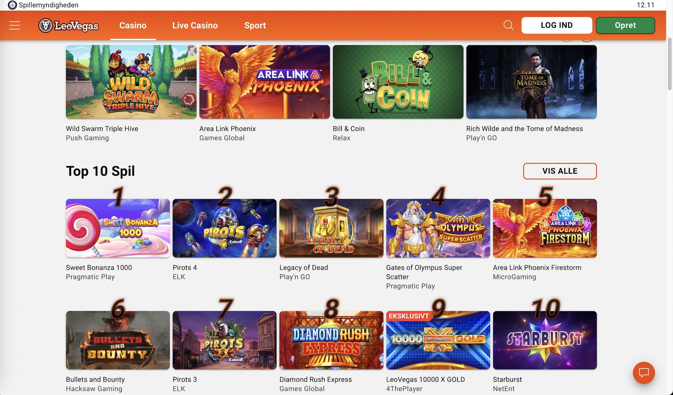 Leo Vegas Casino – Alle spil